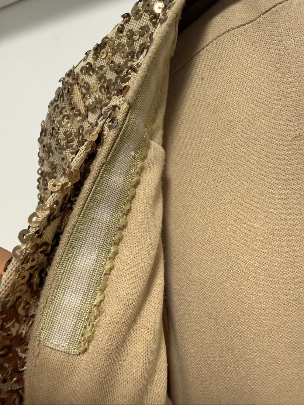 Badgley Mischka Gold Sequin Long-Sleeve Midi Dress - Picture 6 of 16